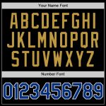 Personalized Unisex Softball Jersey - Black Royal and Old Gold Two-Button Design Personalized Black Royal-Old Gold Two-Button