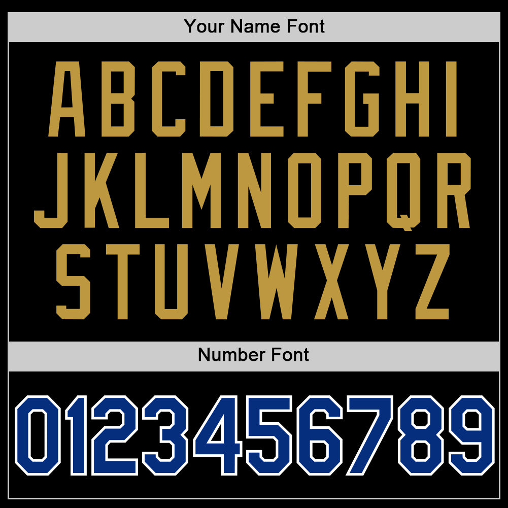 Personalized Black Royal-Old Gold Two-Button Unisex Softball Jersey Team Custom Name and Number Custom Name and Number Unisex Softball Jersey Black Royal and Old Gold Two-Button Design Personalized Black Royal-Old Gold - Image 5