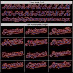 Custom Name and Number Baseball Jersey - Personalized Black Royal-Orange Arm Shapes in 3 Colors Personalized Black Royal-Orange