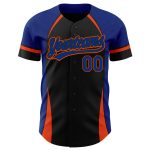 Personalized Black Orange 3D Curve Baseball Jersey for a Custom Look Personalized Black Royal-Orange 3D Curve Solid Baseball