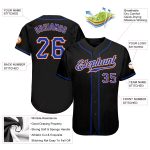Custom Name and Number Personalized Black Royal-Orange Baseball Jersey - Authentic Team Apparel Personalized Black Royal-Orange