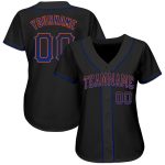 Custom Name and Number Personalized Baseball Jersey - Black Royal-Orange Authentic Drift Fashion Team Gear Personalized Black