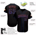 Custom Name and Number Personalized Baseball Jersey - Black Royal-Orange Authentic Drift Fashion Team Gear Personalized Black