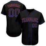Custom Name and Number Personalized Baseball Jersey - Black Royal-Orange Authentic Drift Fashion Team Gear Personalized Black