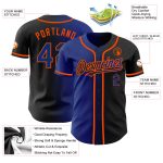 Personalized Team Jersey with Custom Name & Number - Black Royal-Orange Authentic Gradient Baseball Jersey Personalized Black