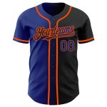 Personalized Team Jersey with Custom Name & Number - Black Royal-Orange Authentic Gradient Baseball Jersey Personalized Black