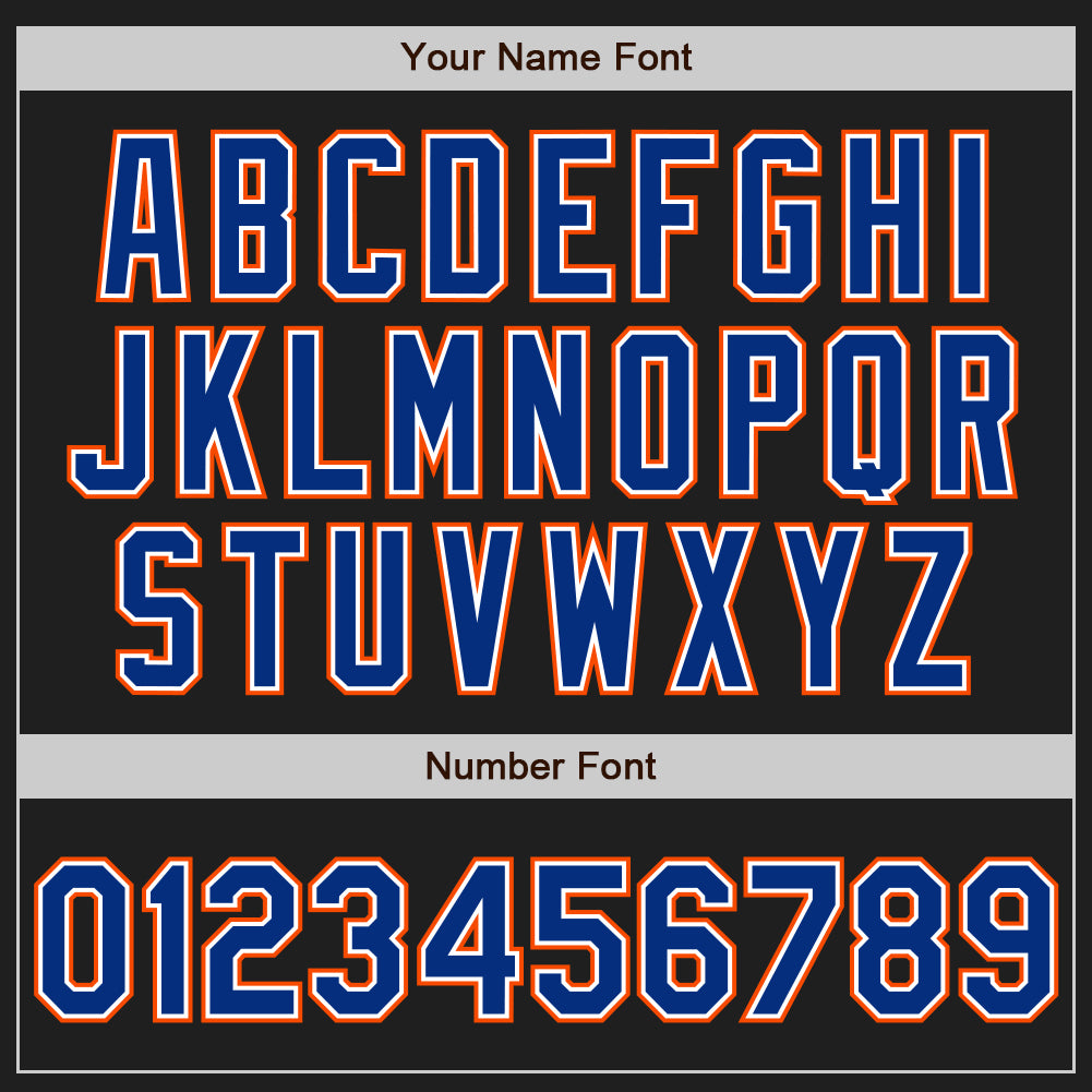 Personalized Black Royal-Orange Authentic Raglan Sleeves Baseball Jersey Team Custom Name and Number Personalized Black Orange Baseball Jersey with Custom Name & Number - Authentic Raglan Sleeves Team Apparel Personalized - Image 5