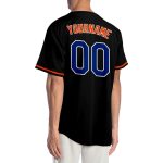 Custom Black and Royal Orange Baseball Jersey for Men and Women Personalized Black Royal-Orange Baseball Jersey 2