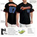 Custom Black and Royal Orange Baseball Jersey for Men and Women Personalized Black Royal-Orange Baseball Jersey 2