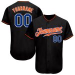 Custom Black Royal-Orange Baseball Jersey for Athletes - Personalized Design 3 Personalized Black Royal-Orange Baseball Jersey