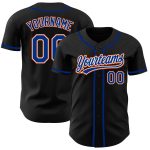 Personalized Black and Orange Baseball Jersey for Kids - Custom Design, Size 4 Personalized Black Royal-Orange Baseball Jersey