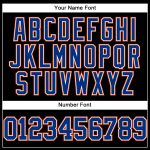 Personalized Black Orange Baseball Jersey for Kids - Custom Royal Number 5 Personalized Black Royal-Orange Baseball Jersey