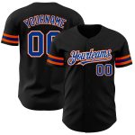 Personalized Black Orange Baseball Jersey for Kids - Custom Royal Number 5 Personalized Black Royal-Orange Baseball Jersey