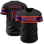 Personalized Black Royal-Orange Baseball Jersey for Kids - Custom Team Jersey 6 Personalized Black Royal-Orange Baseball