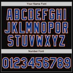 Personalized Black Royal Orange Varsity Letterman Bomber Jacket - Full Snap Design Personalized Black Royal-Orange Bomber