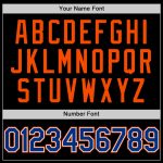Personalized Two Tone Bomber Hoodie Jacket Black Royal Orange Varsity Full-Snap Personalized Black Royal-Orange Bomber Full-Snap