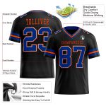 Personalized Black Orange Mesh Football Jersey for Authentic Team Spirit Personalized Black Royal-Orange Mesh Authentic Football