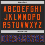 Personalized Black Royal-Orange Football Jersey Custom Name Number Authentic Throwback Personalized Black Royal-Orange Mesh
