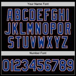 Custom Team Name and Number Performance T-Shirt - Black Royal Orange Personalized Apparel Personalized Black Royal-Orange