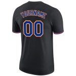 Custom Team Name and Number Performance T-Shirt - Black Royal Orange Personalized Apparel Personalized Black Royal-Orange