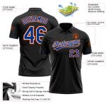 Custom Black Orange Performance Vapor Golf Polo Shirt Personalized Black Royal-Orange Performance Vapor Golf Polo Shirt