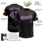 Custom Name Number Black Royal-Orange Two-Button Unisex Softball Jersey Personalized Team Apparel Personalized Black Royal-Orange