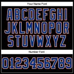 Custom Team Long Sleeve Performance T-Shirt - Personalized Black Royal Orange-White with Name and Number Personalized Black