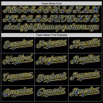 Custom Name and Number Personalized Baseball Jersey - Black Royal Pinstripe Old Gold Sleeveless Authentic Design Personalized