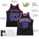 Custom Name Number Black Royal Pinstripe Basketball Jersey - Personalized Authentic Team Jersey in Royal Pink Personalized