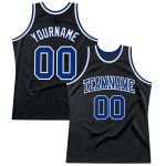 Personalized Black and White Pinstripe Basketball Jersey for Men and Women Personalized Black Royal Pinstripe Royal-White