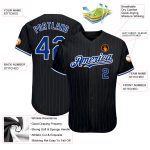 Custom Name and Number Baseball Jersey - Personalized Black Royal Pinstripe Authentic Jersey Personalized Black Royal Pinstripe