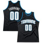 Custom Name and Number Basketball Jersey - Personalized Authentic Black Royal Pinstripe White-Blue Jersey Personalized Black