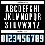 Personalized Black Basketball Jersey with Royal Pinstripe Design - White and Blue Colors Personalized Black Royal Pinstripe