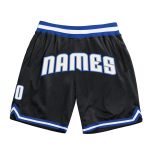 Custom Name and Number Authentic Basketball Shorts - Personalized Black Royal Pinstripe White-Gray Personalized Black Royal