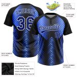 Personalized Black Royal Powder Blue Two-Button Unisex Softball Jersey Personalized Black Royal-Powder Blue 3D Two-Button