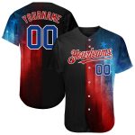 Personalized 3D American Flag Baseball Jersey - Custom Name & Number in Black Royal-Red Fashion Design Personalized Black