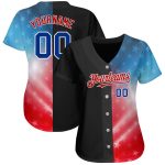 Personalized American Flag Baseball Jersey 3D Black Royal-Red Style for Men Personalized Black Royal-Red 3D American Flag
