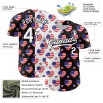 Personalized 3D American Flag Baseball Jersey - Black Royal Red Patriotic Design Personalized Black Royal-Red 3D American