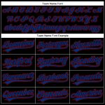 Custom Name and Number Authentic Baseball Jersey - Personalized Black Royal-Red 3D Pattern Design Personalized Black Royal-Red