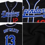 Custom Team Name and Number Authentic Baseball Jersey - Personalized Black Royal-Red Design Personalized Black Royal-Red