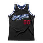 Custom Personalized Black and Red Basketball Jersey with Name and Number - Authentic Throwback Style Personalized Black Royal-Red