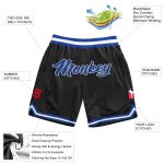 Custom Name and Number Personalized Black and Royal-Red Basketball Shorts - Authentic Throwback Design Personalized Black