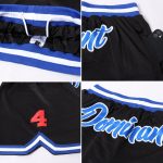 Custom Name and Number Personalized Black and Royal-Red Basketball Shorts - Authentic Throwback Design Personalized Black