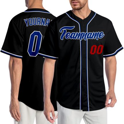 Custom Black and Red Baseball Jersey - Personalized Sports Apparel Personalized Black Royal-Red Baseball Jersey 2