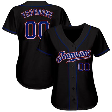 Custom Black and Royal-Red Baseball Jersey for Men and Women - Personalized Sports Apparel Personalized Black Royal-Red Baseball