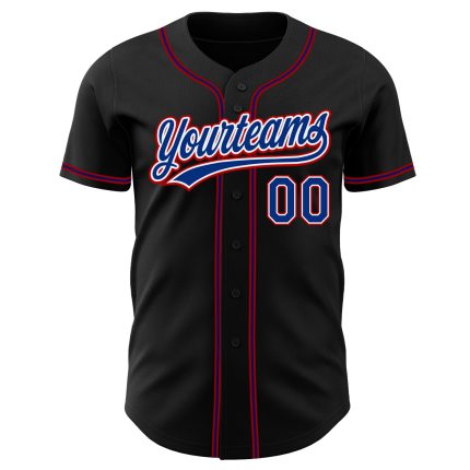 Personalized Black Royal-Red Baseball Jersey for Men, Custom Sports Apparel 4 Personalized Black Royal-Red Baseball Jersey