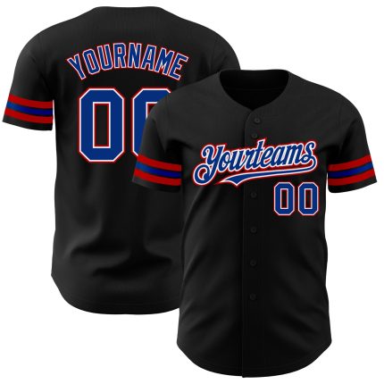 Personalized Royal-Red Black Baseball Jersey for Men - Custom Number 5 Personalized Black Royal-Red Baseball Jersey 5