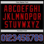 Personalized Black Royal Red Two Tone Hoodie Jacket Full-Snap Varsity Letterman Bomber Personalized Black Royal-Red Bomber