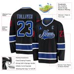 Custom Black Royal-Red Hockey Jersey - Personalized Sports Apparel Personalized Black Royal-Red Hockey Jersey