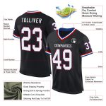 Personalized Black Royal-Red Mesh Football Jersey - Custom Throwback Style Personalized Black Royal-Red Mesh Throwback Football